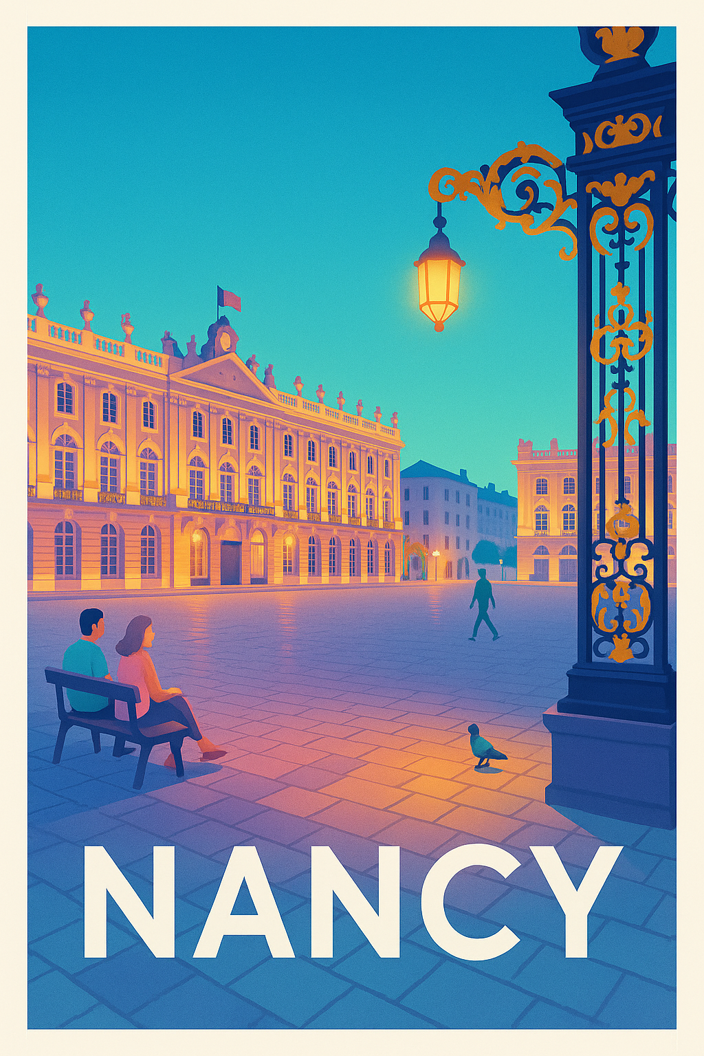 Meurthe-et-Moselle France Pas de Cadre / 20 × 30cm Affiche Nancy - L'élégance lumineuse de la Place Stanislas