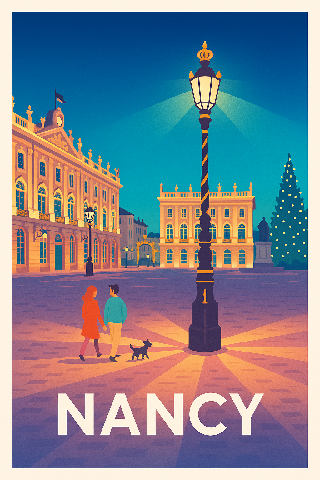 Meurthe-et-Moselle France Pas de Cadre / 20 × 30cm Affiche Nancy - Une promenade chaleureuse au cœur de la place Stanislas