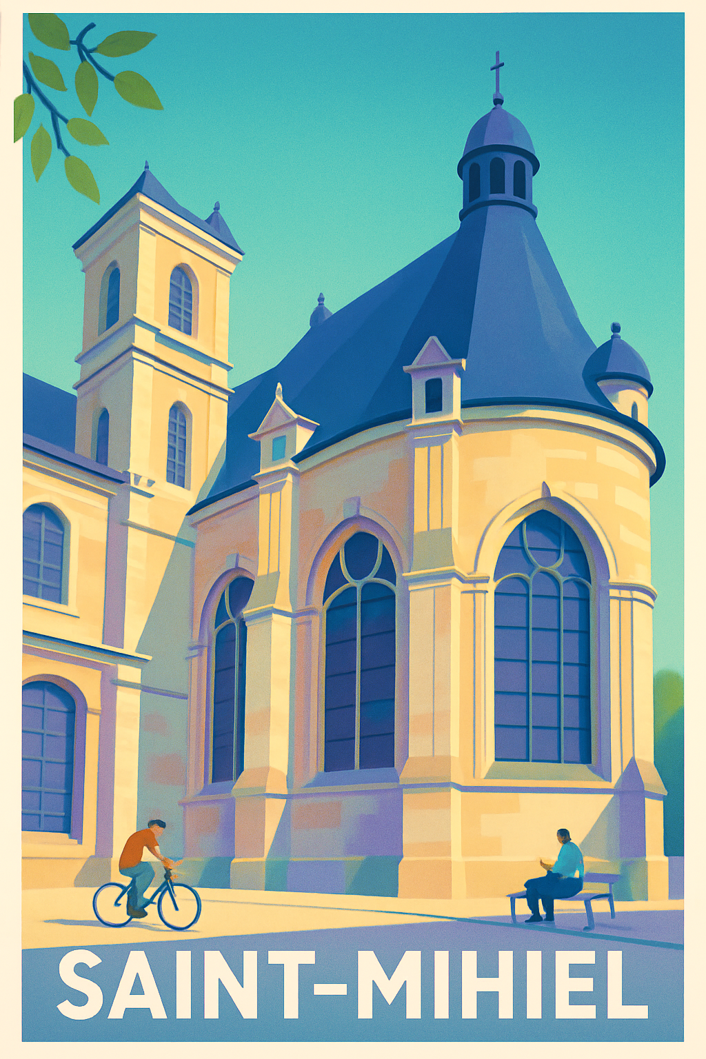 Meuse France Pas de Cadre / 20 × 30cm Affiche de Saint-Mihiel - Tranquillité et architecture classique