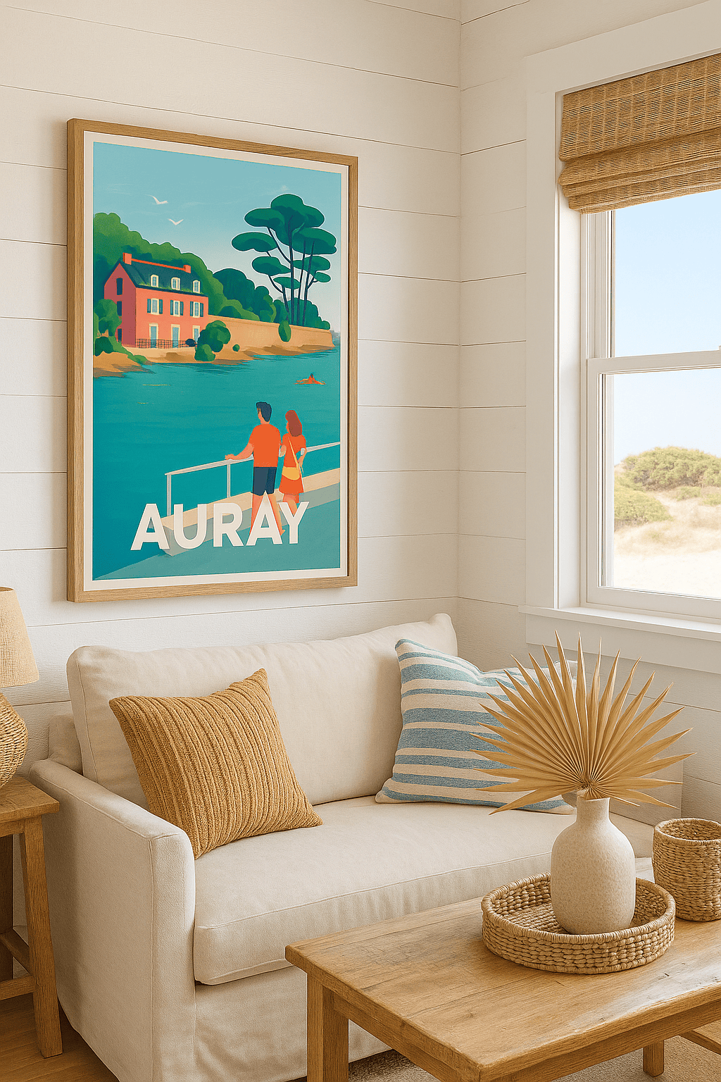 Affiche Auray — Escapade tranquille au bord de l'eau · poster d'art de Auray