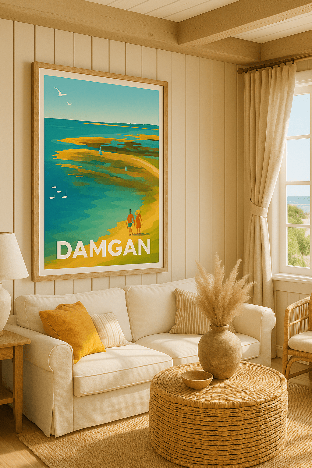 Morbihan France Affiche de Damgan - Escapade romantique en bord de mer