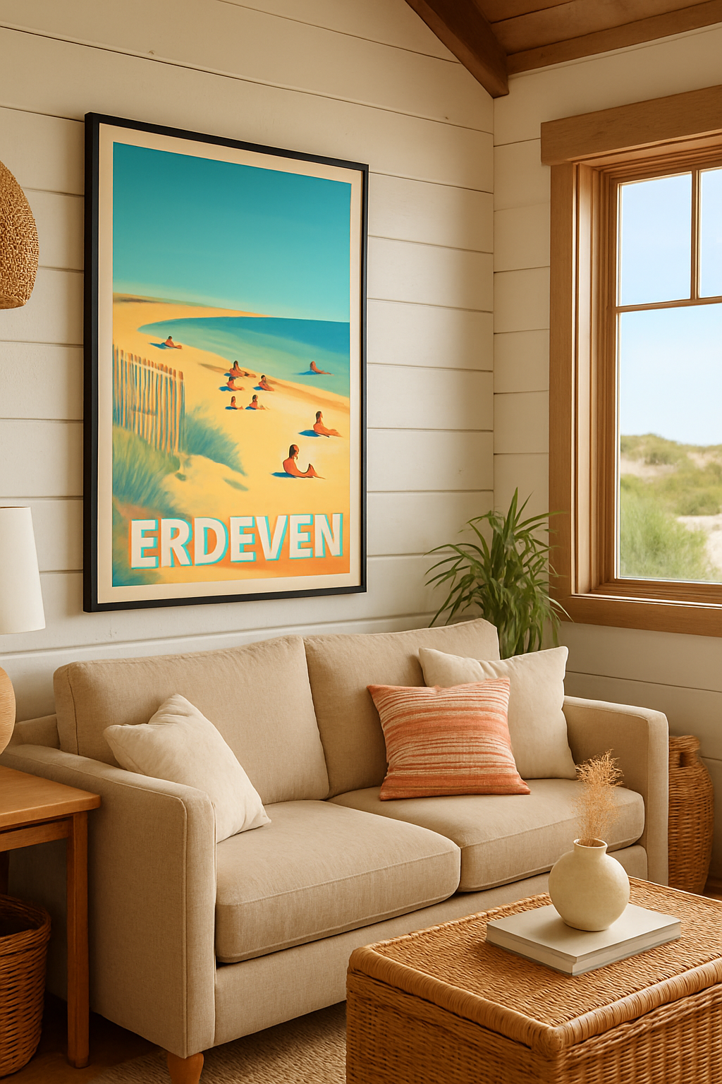 Affiche Erdeven — Plage ensoleillée et moments joyeux · poster d'art de Erdeven