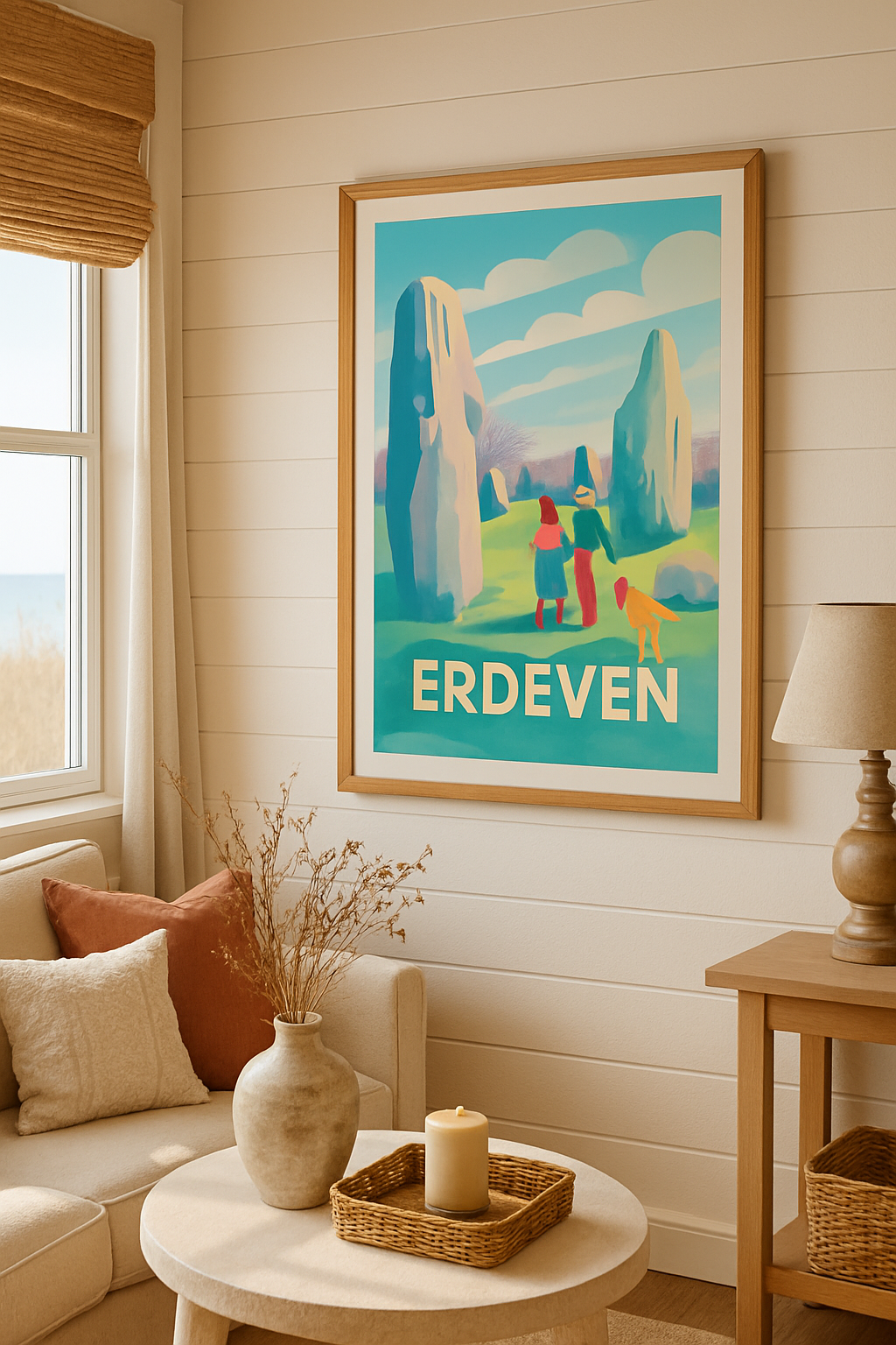 Affiche Erdeven — Promenade mystique entre les menhirs · poster d'art de Erdeven