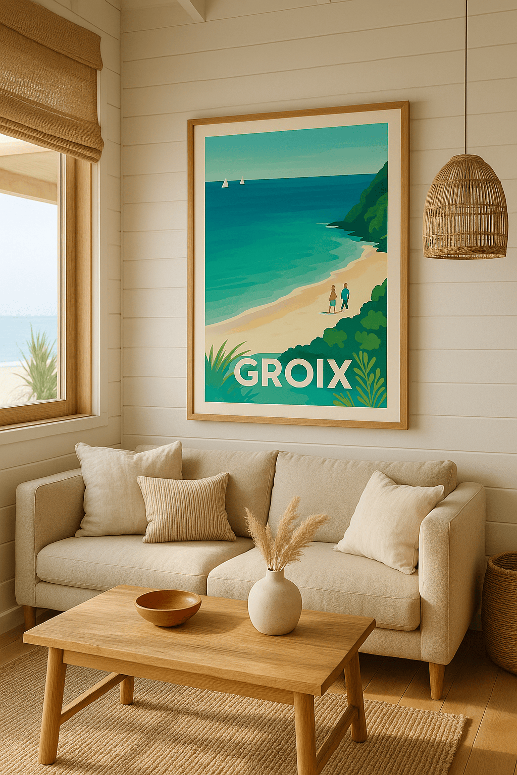 Morbihan France Affiche de Groix - Échappée marine et balades paisibles