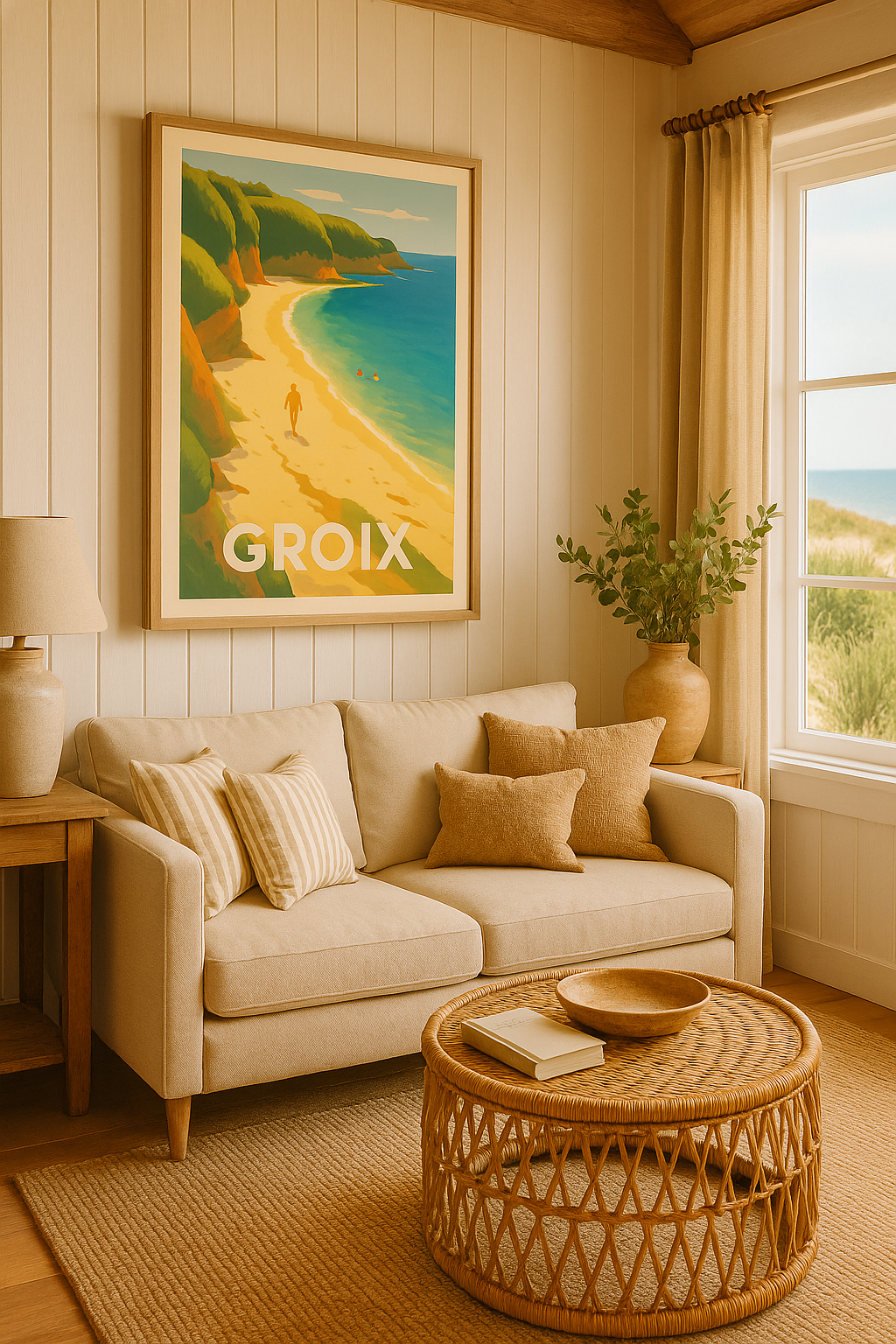 Morbihan France Affiche de Groix - Évasion et douceur bretonne