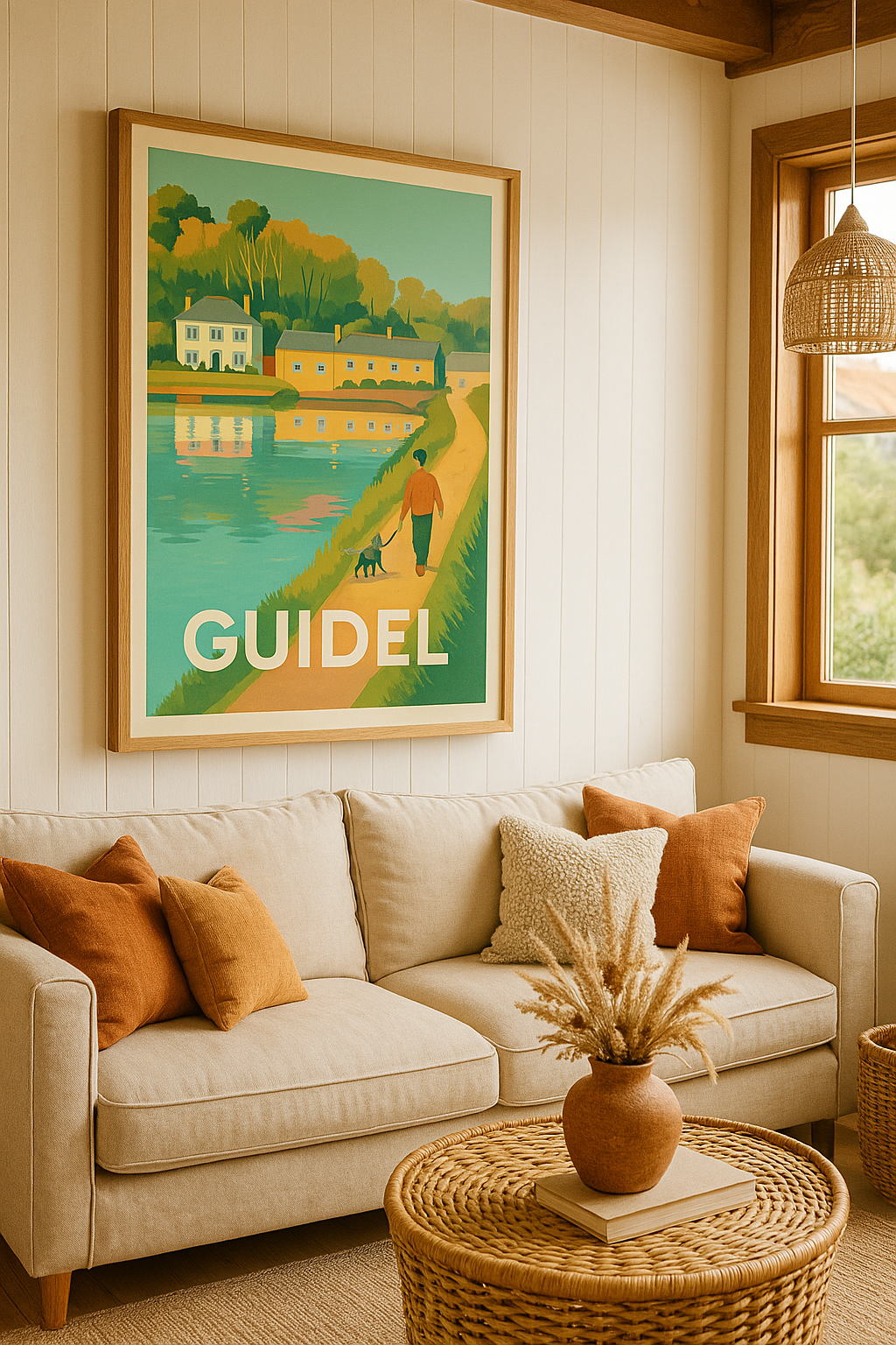 Affiche Guidel — Promenade paisible au bord de l'eau · poster d'art de Guidel