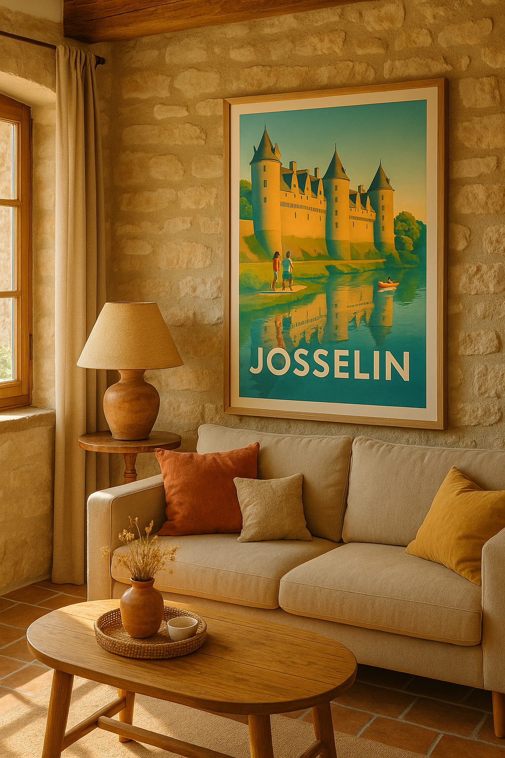 Affiche Josselin — Charme et histoire bretonne au fil de l'eau · poster d'art de Josselin