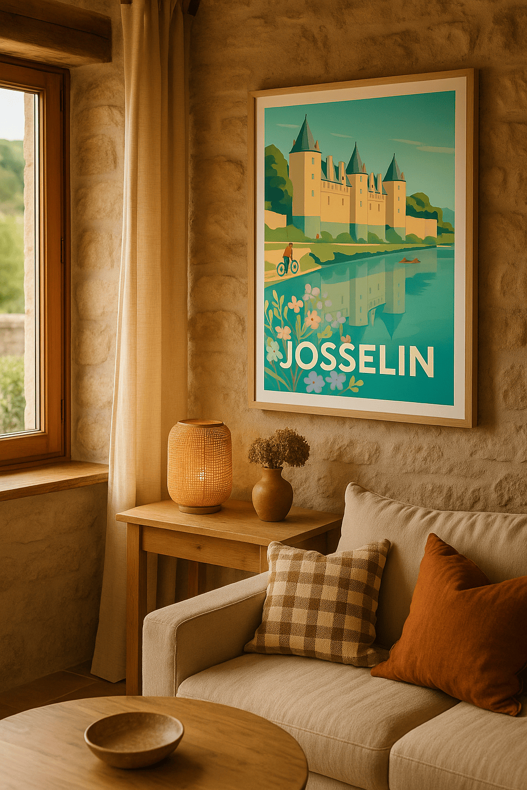 Affiche Josselin — Charme et sérénité au bord de l'eau · poster d'art de Josselin