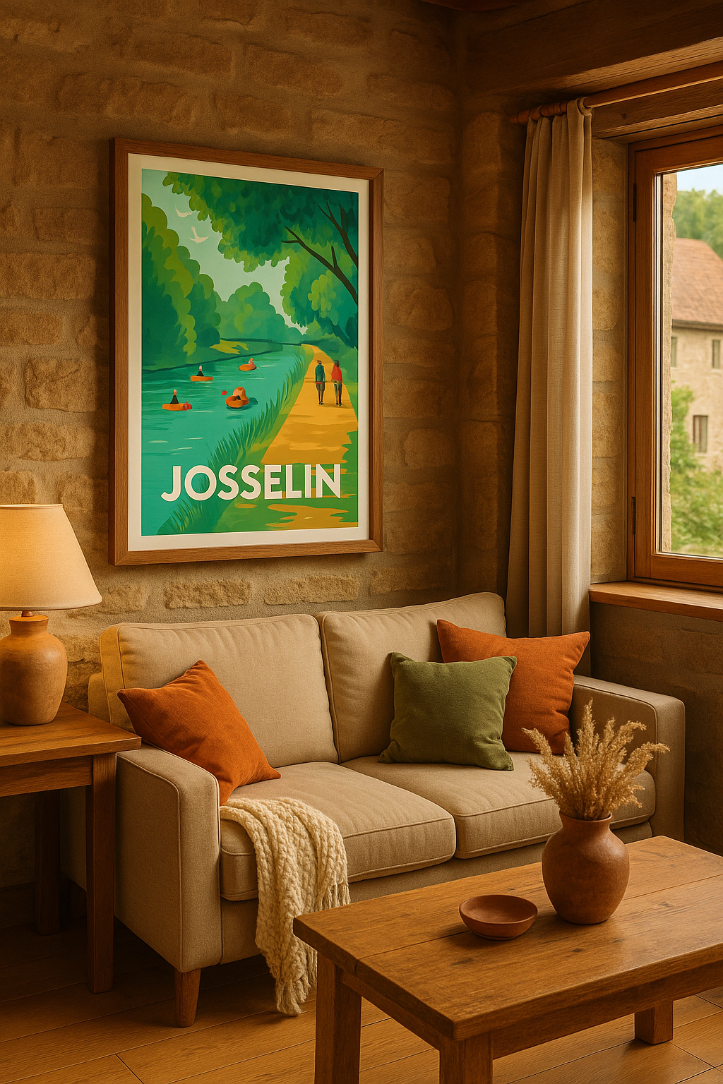 Affiche Josselin — Escapade nature au fil de l'eau · poster d'art de Josselin