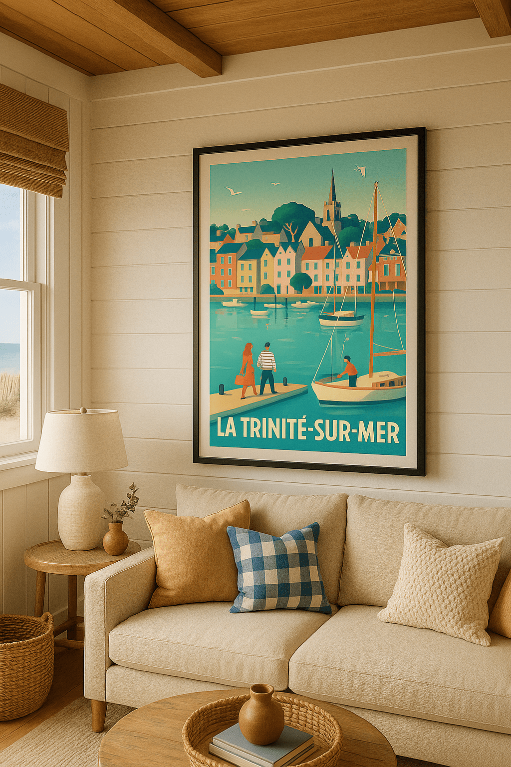 Morbihan France Affiche de La Trinité-sur-Mer - Charme côtier et douceur de vivre