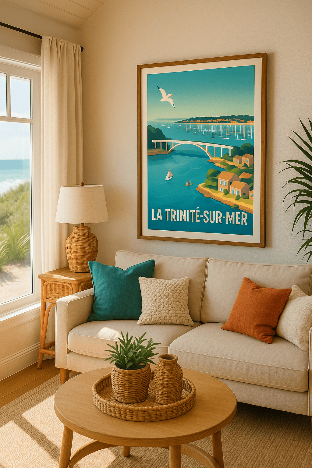 Affiche La Trinité-sur-Mer — Charme côtier et pont emblématique · poster d'art de La Trinité-sur-Mer