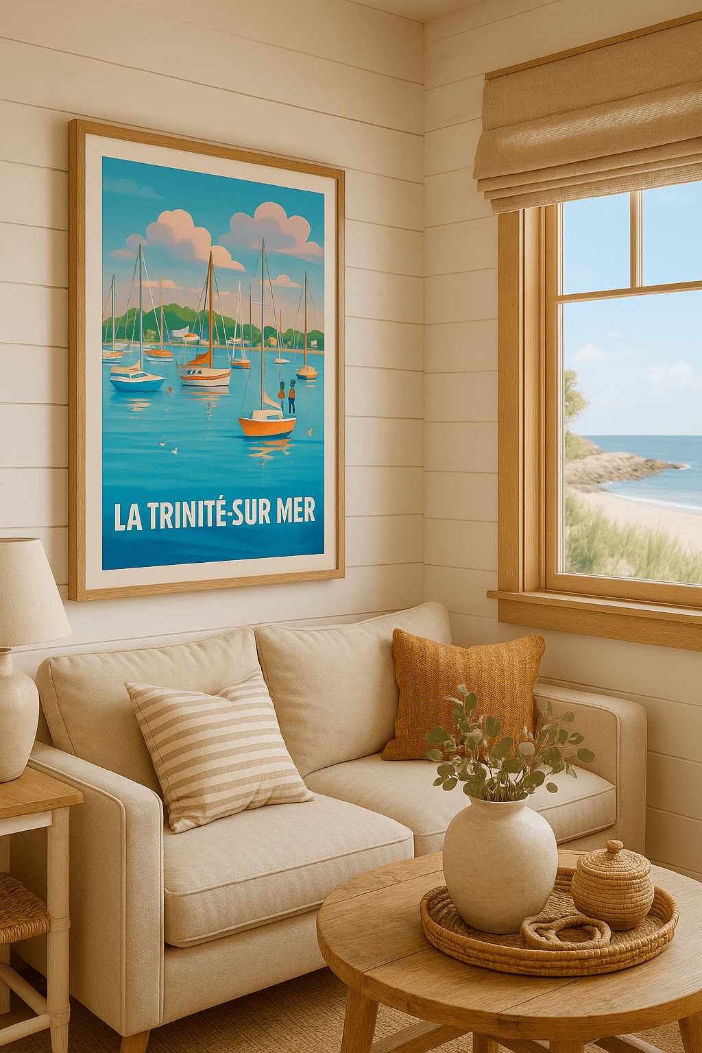 Affiche La Trinité-sur-Mer — Escapade paisible au bord de l'eau · poster d'art de La Trinité-sur-Mer