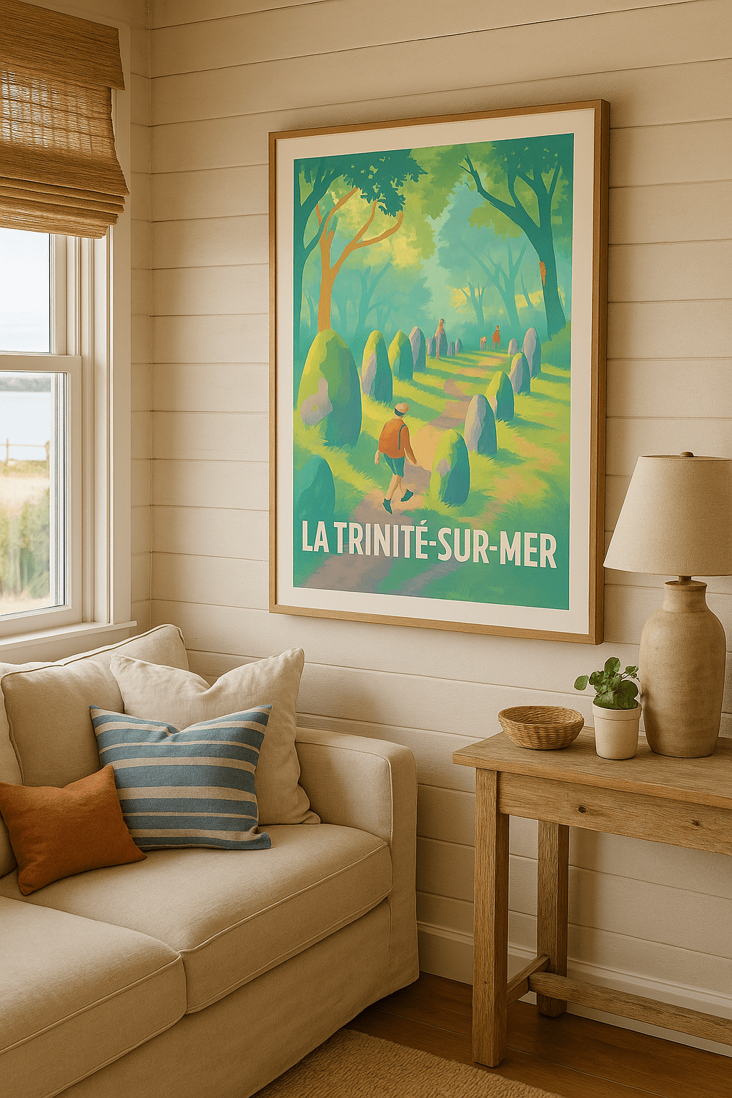 Morbihan France Affiche de La Trinité-sur-Mer - Exploration nature entre pierres et sentiers