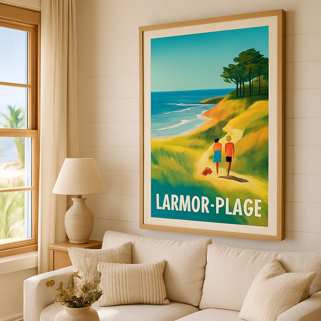 Affiche Larmor-Plage — Balade en bord de mer · poster d'art de Larmor-Plage