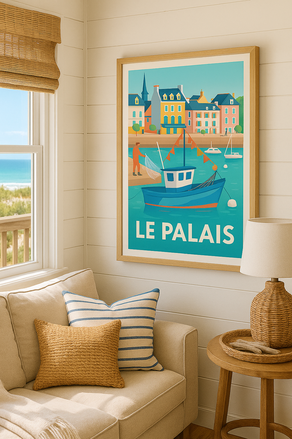 Affiche Le Palais — Escapade maritime colorée · poster d'art de Le Palais