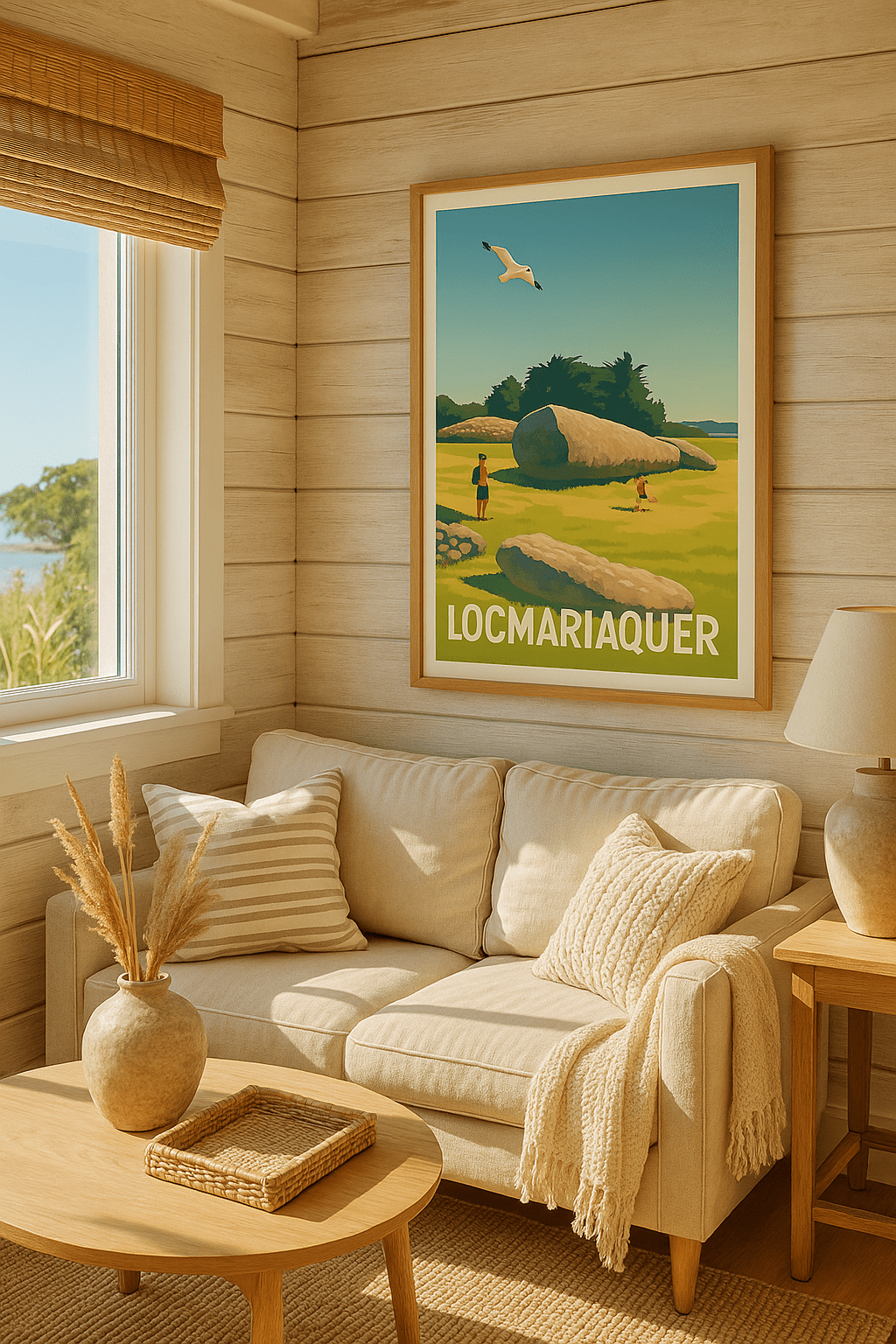 Morbihan France Affiche de Locmariaquer - Voyage au cœur des mégalithes