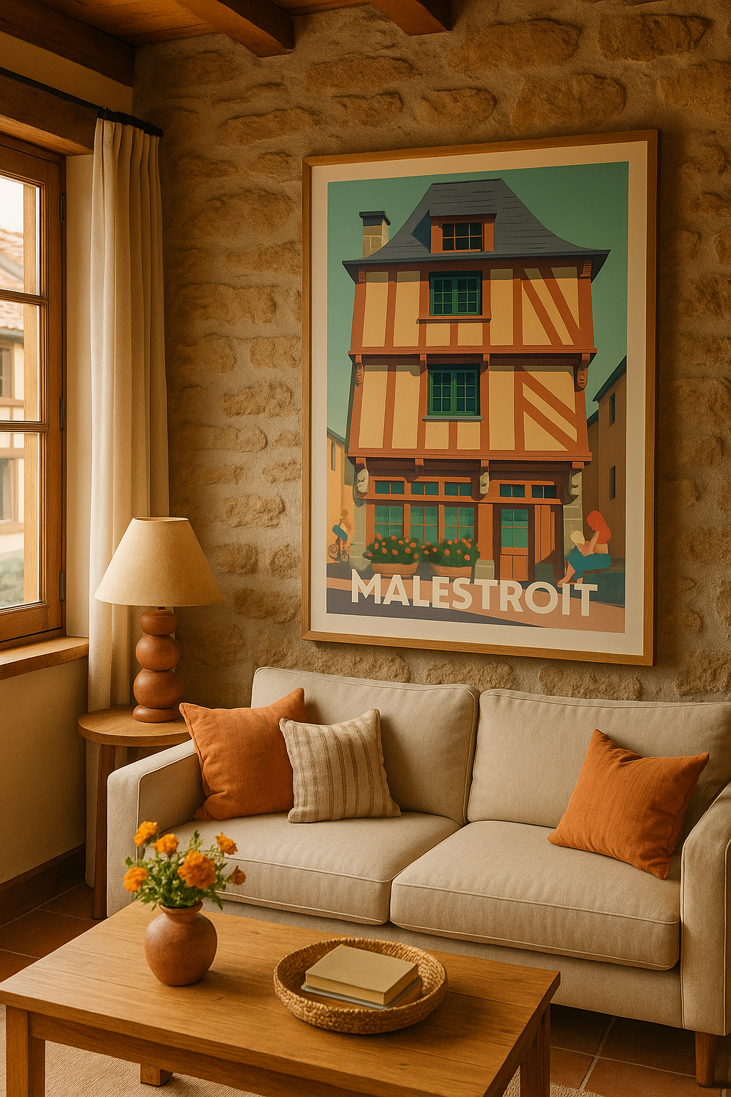 Affiche Malestroit — Charme et tradition bretonne · poster d'art de Malestroit