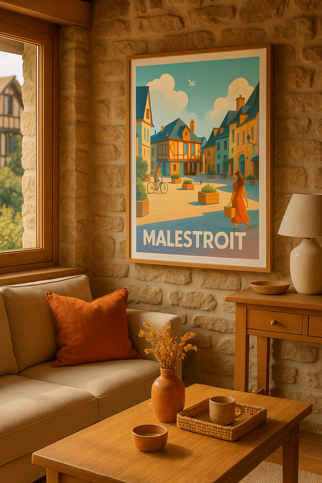 Affiche Malestroit — Charme intemporel des rues bretonnes · poster d'art de Malestroit
