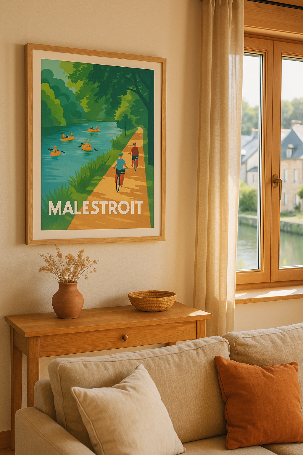 Affiche Malestroit — Évasion nature au fil de l'eau · poster d'art de Malestroit