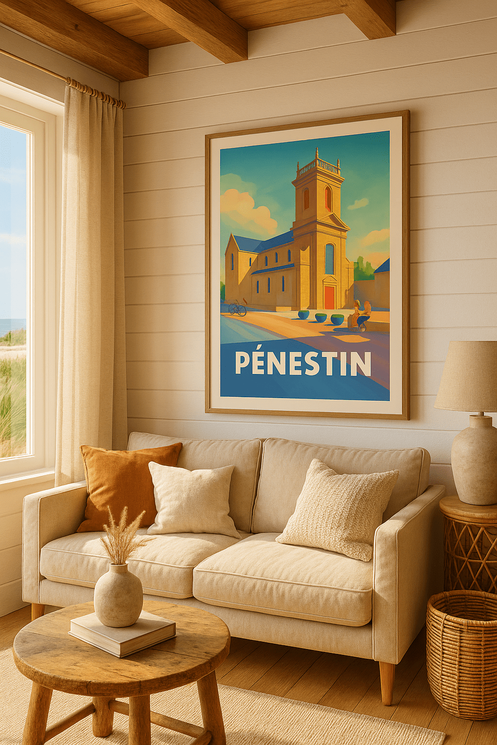 Affiche Pénestin — Charme lumineux de la petite ville bretonne · poster d'art de Pénestin