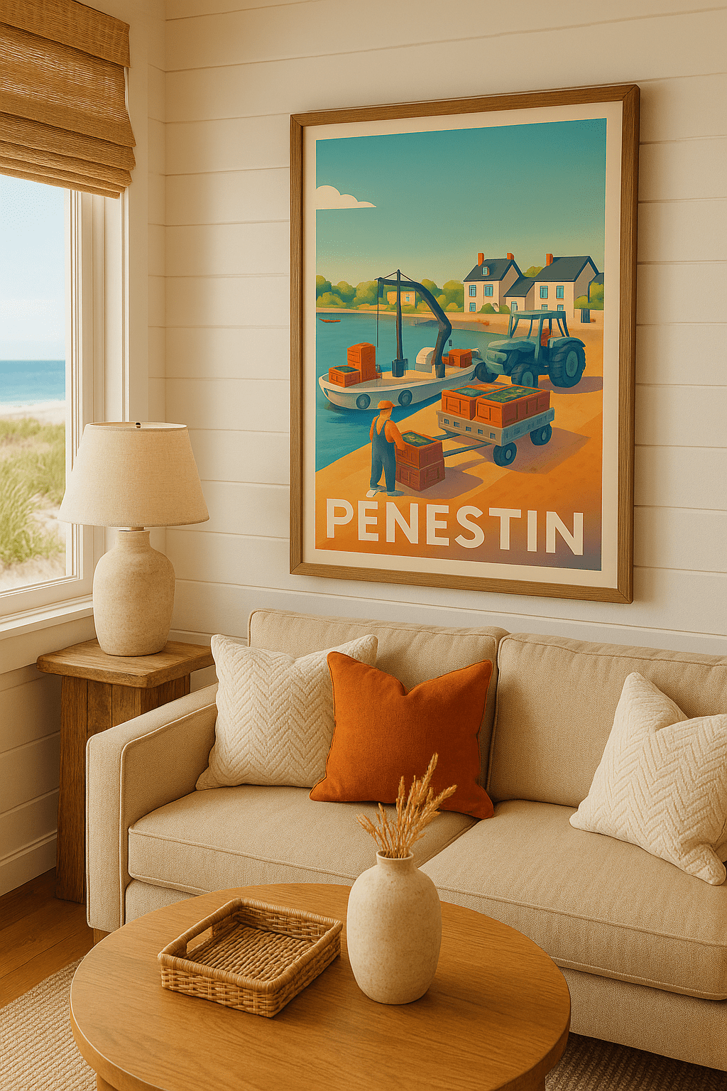 Morbihan France Affiche de Pénestin - L'art de la vie portuaire bretonne