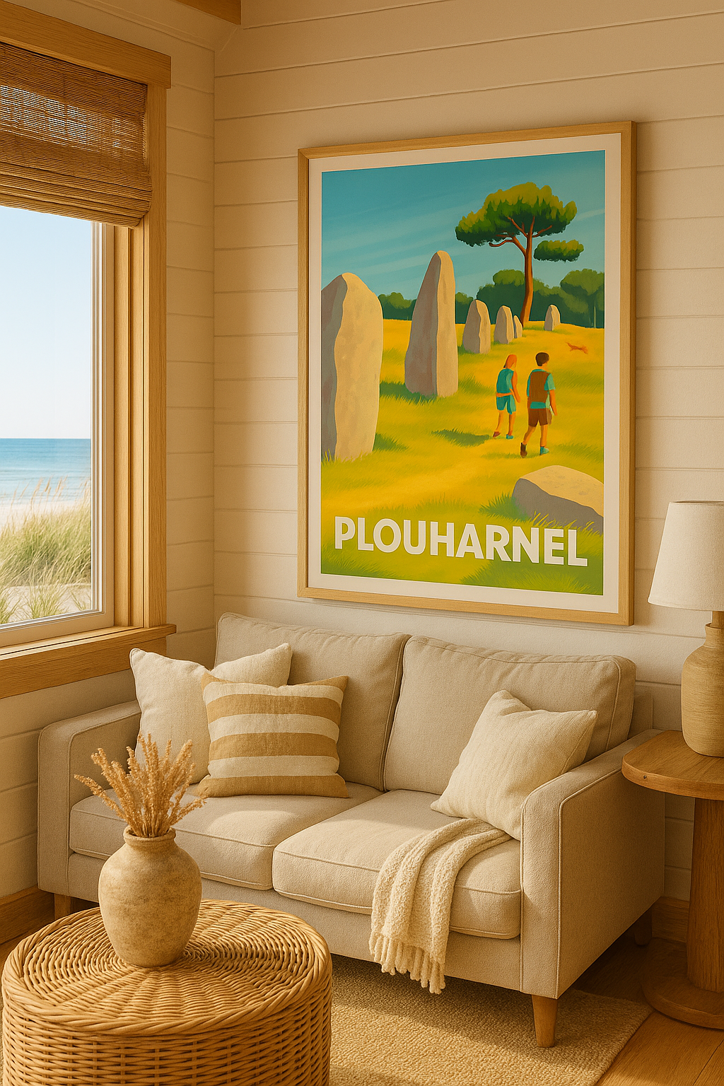 Morbihan France Affiche de Plouharnel - À la découverte des mystérieux menhirs