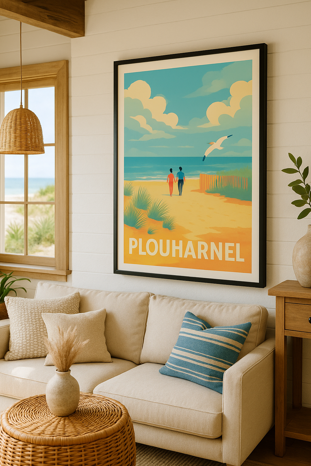 Morbihan France Affiche de Plouharnel - Évasion marine sur la côte bretonne
