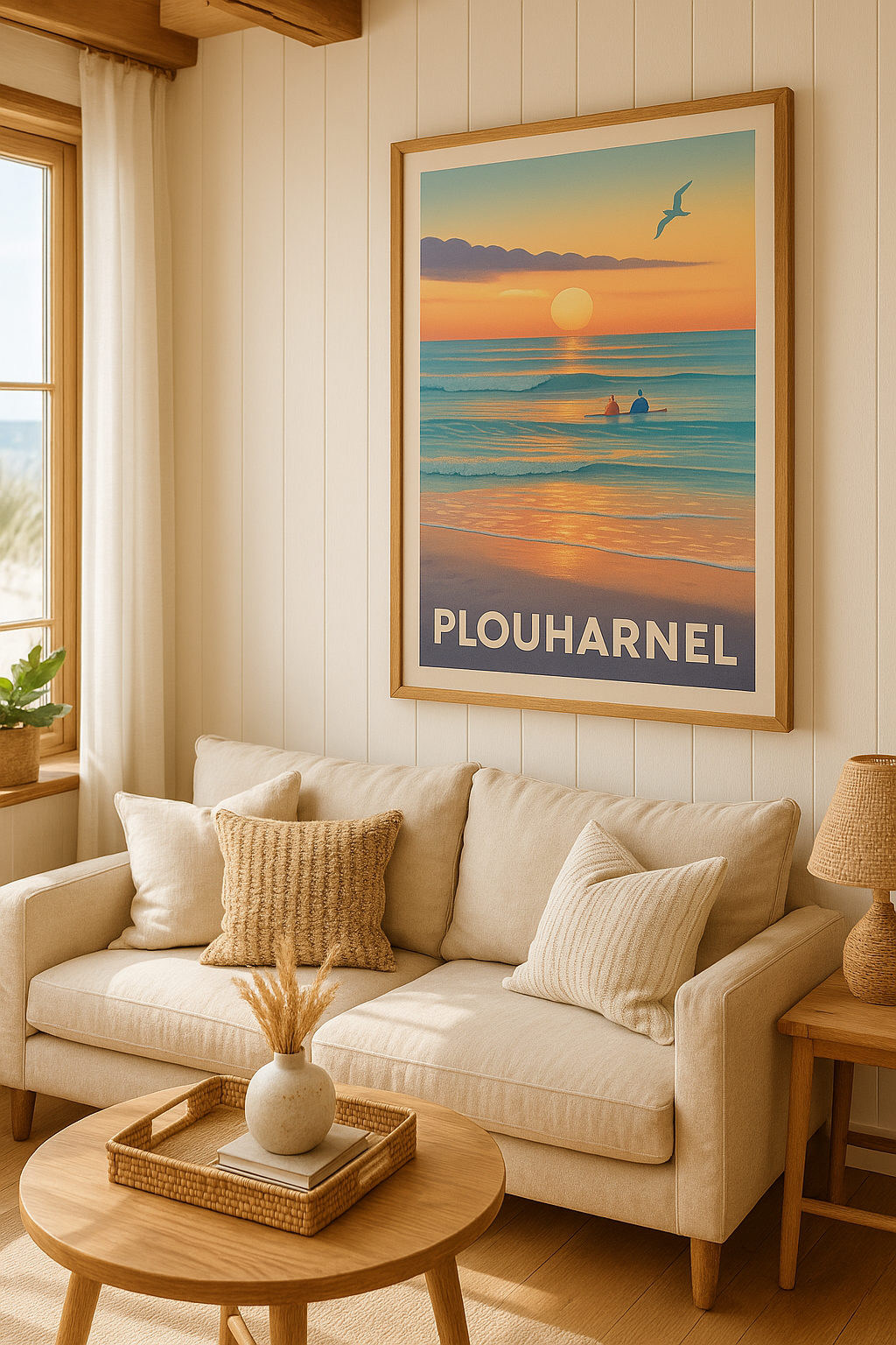 Affiche Plouharnel — Sérénité au coucher de soleil breton · poster d'art de Plouharnel