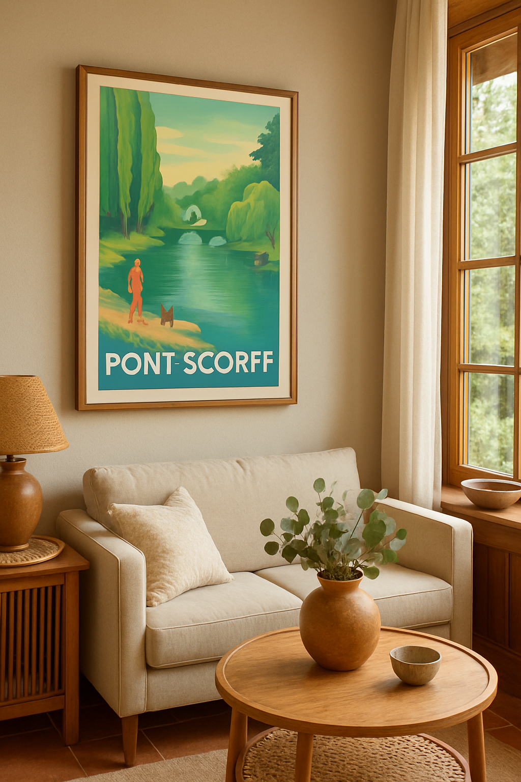 Affiche Pont-Scorff — Sérénité au fil de la rivière · poster d'art de Pont-Scorff