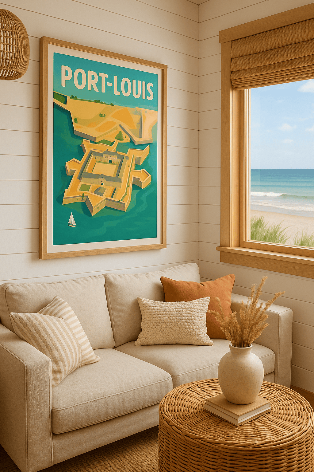 Affiche Port-Louis — Vue emblématique sur la citadelle maritime · poster d'art de Port-Louis