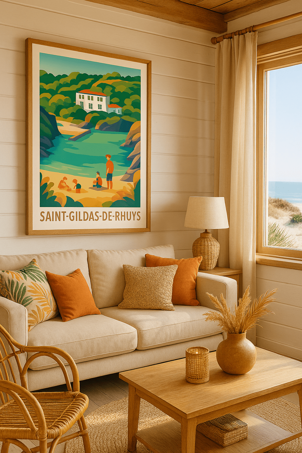 Morbihan France Affiche de Saint-Gildas-de-Rhuys - Escapade Famille au Bord de l'Eau