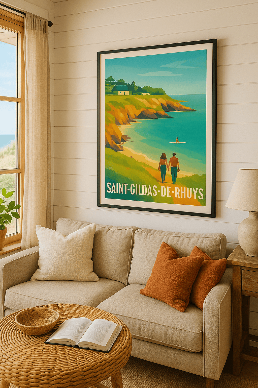 Morbihan France Affiche de Saint-Gildas-de-Rhuys - Évasion romantique en bord de mer