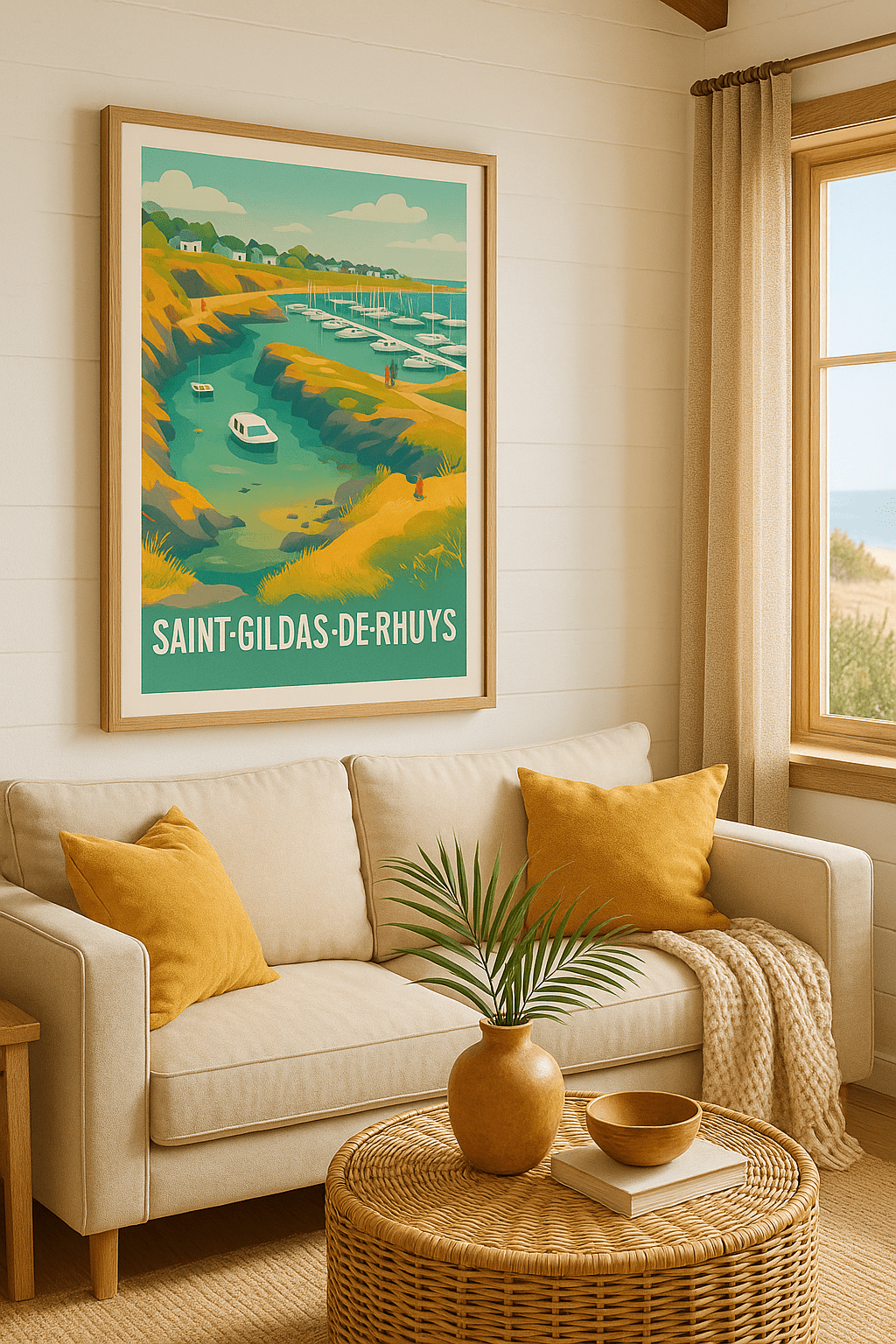 Morbihan France Affiche de Saint-Gildas-de-Rhuys - Havre de paix breton