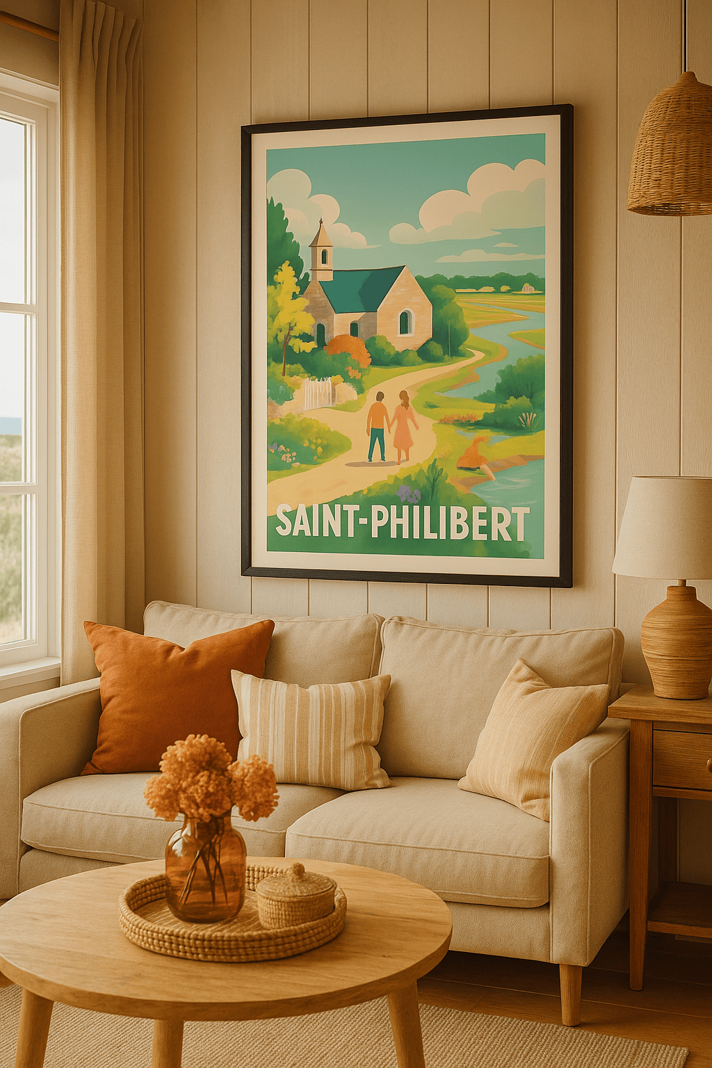 Affiche Saint-Philibert — Promenade bucolique au fil de l'eau · poster d'art de Saint-Philibert