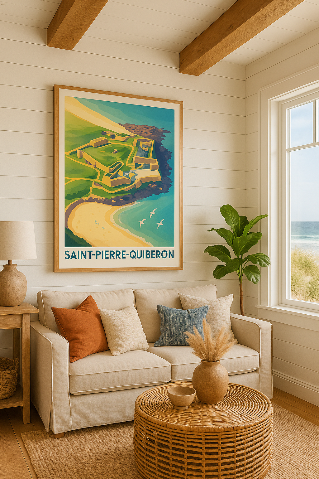 Affiche Saint-Pierre-Quiberon — Charme côtier et fortifications historiques · poster d'art de Saint-Pierre-Quiberon