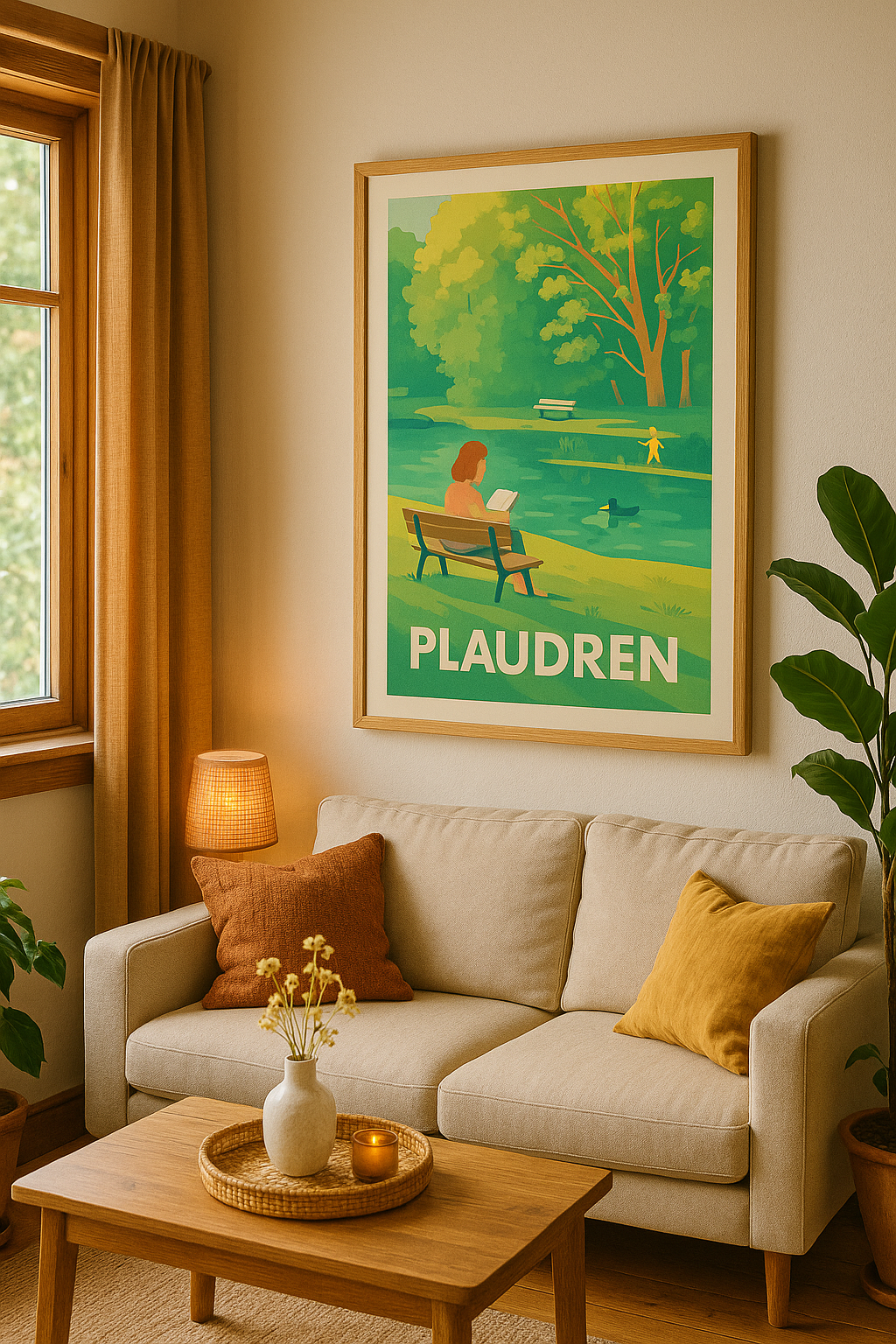 Affiche Plaudren — Sérénité au bord de l'eau · poster d'art de Plaudren