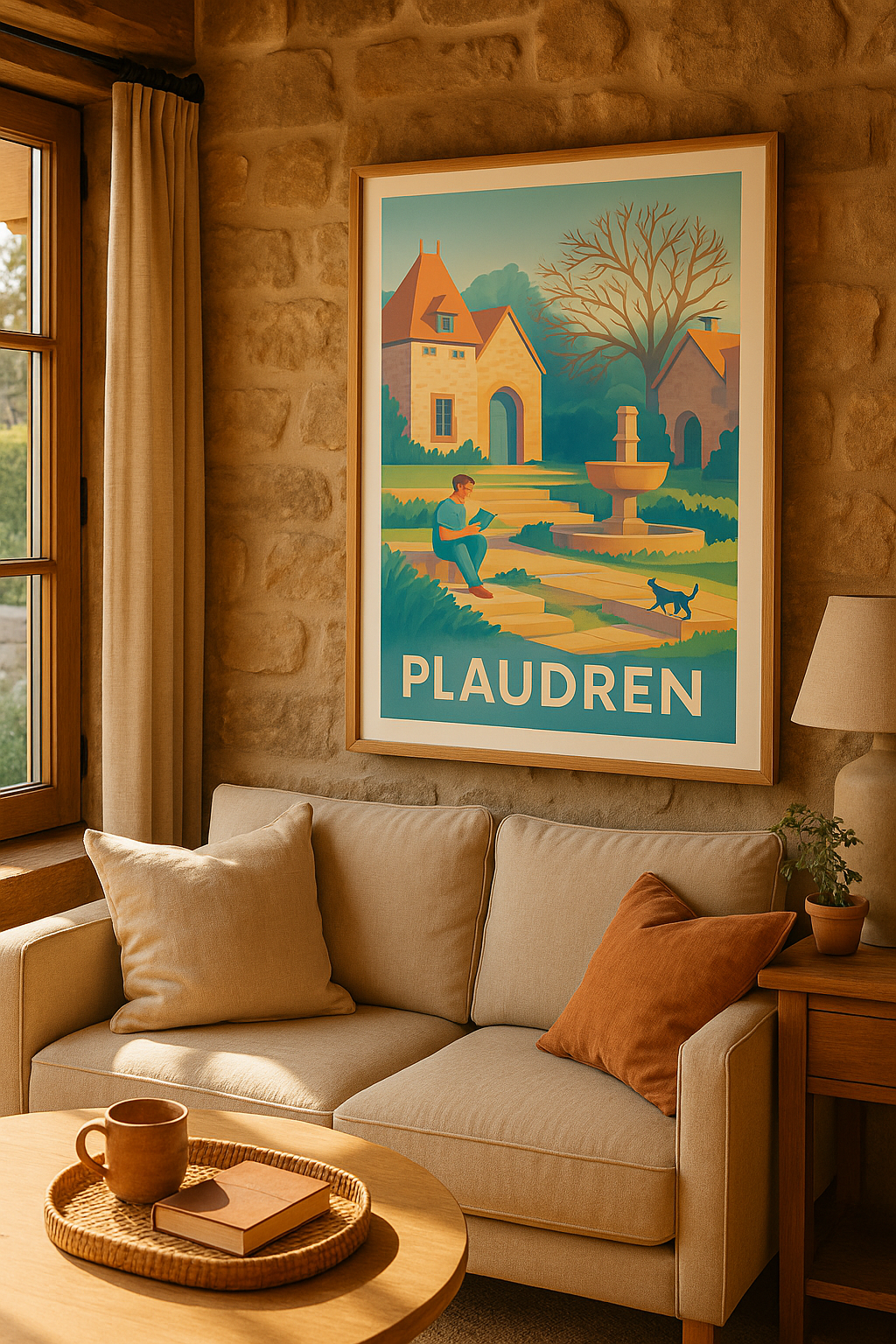 Affiche Plaudren — Sérénité et douceur de la campagne bretonne · poster d'art de Plaudren