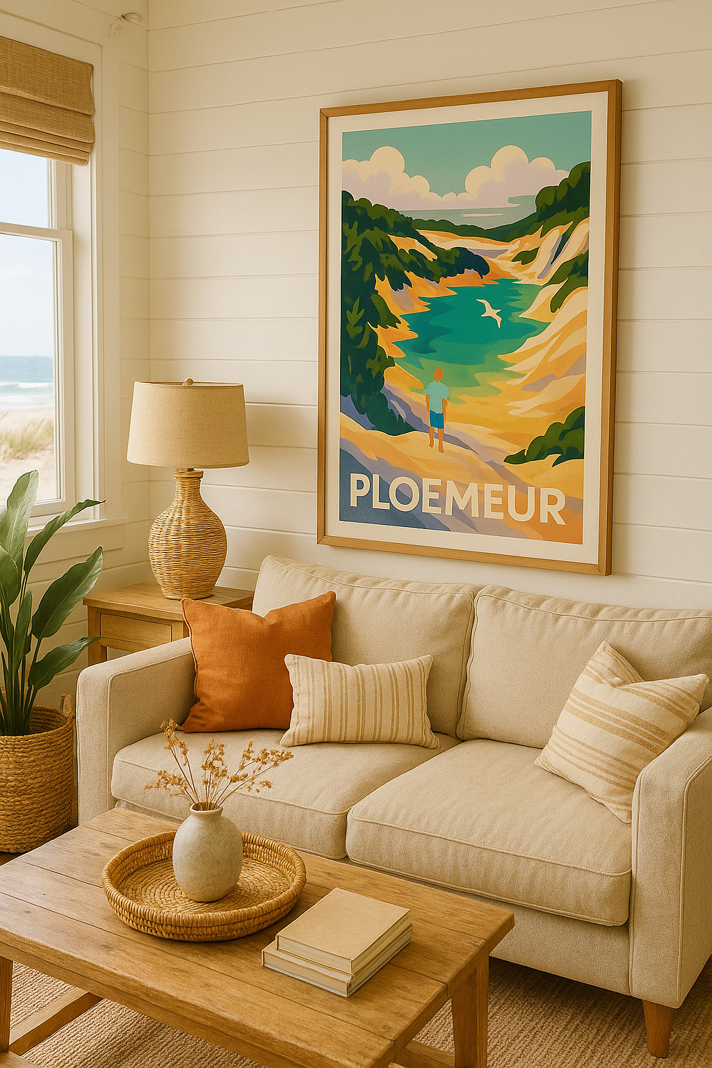 Morbihan France Affiche Ploemeur - Invitation à la découverte de la nature bretonne