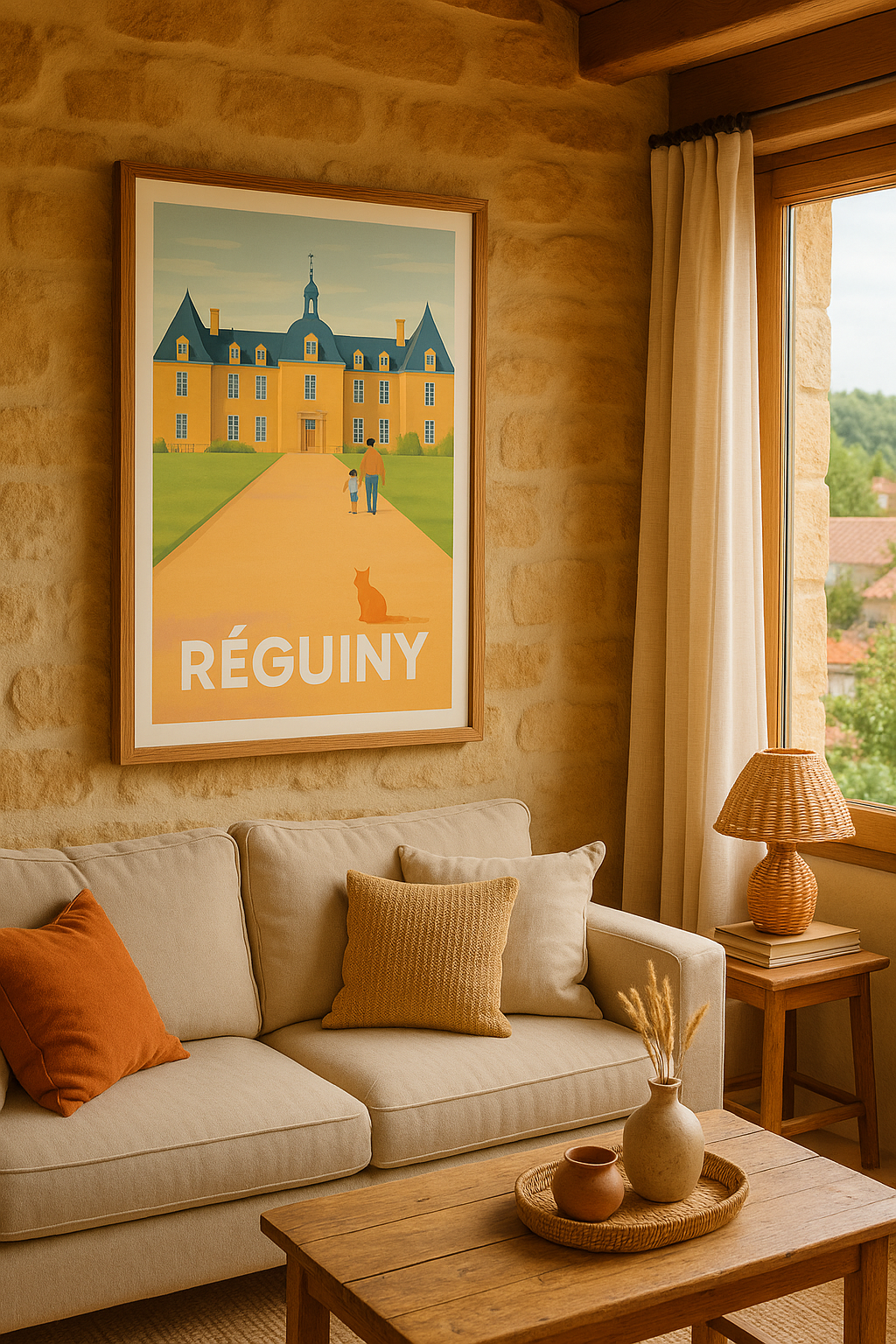 Affiche Régui­ny — Élégance et sérénité au château · poster d'art de Régui­ny