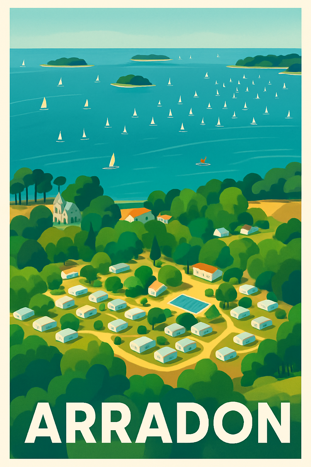 Morbihan France Pas de Cadre / 20 × 30cm Affiche de Arradon - Escapade paisible au bord du Golfe