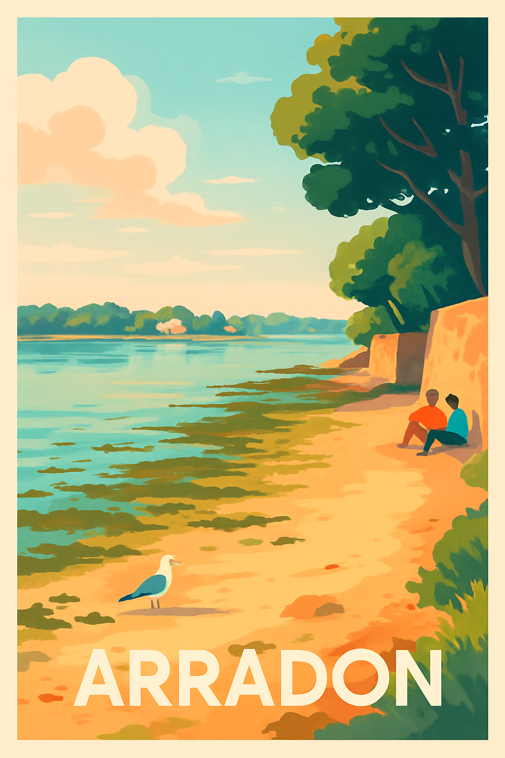 Morbihan France Pas de Cadre / 20 × 30cm Affiche de Arradon - Évasion paisible au bord de l'eau