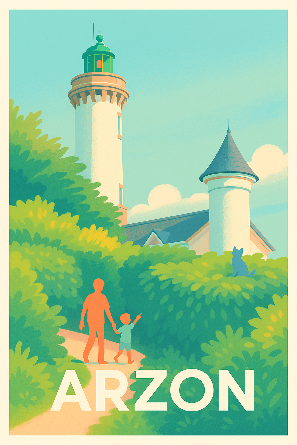 Affiche Arzon — Balade au bord du phare enchanteur · poster d'art de Arzon