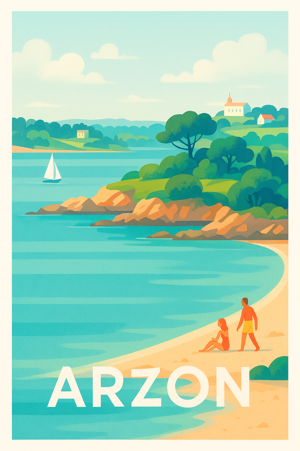 Affiche Arzon — Évasion au bord de l'eau · poster d'art de Arzon
