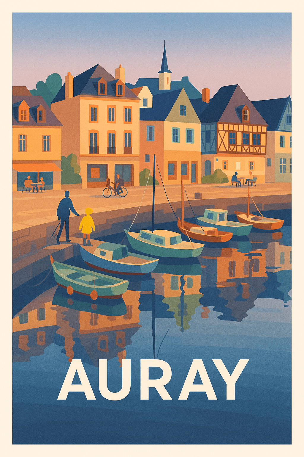 Affiche Auray — Charme et sérénité du port breton · poster d'art de Auray