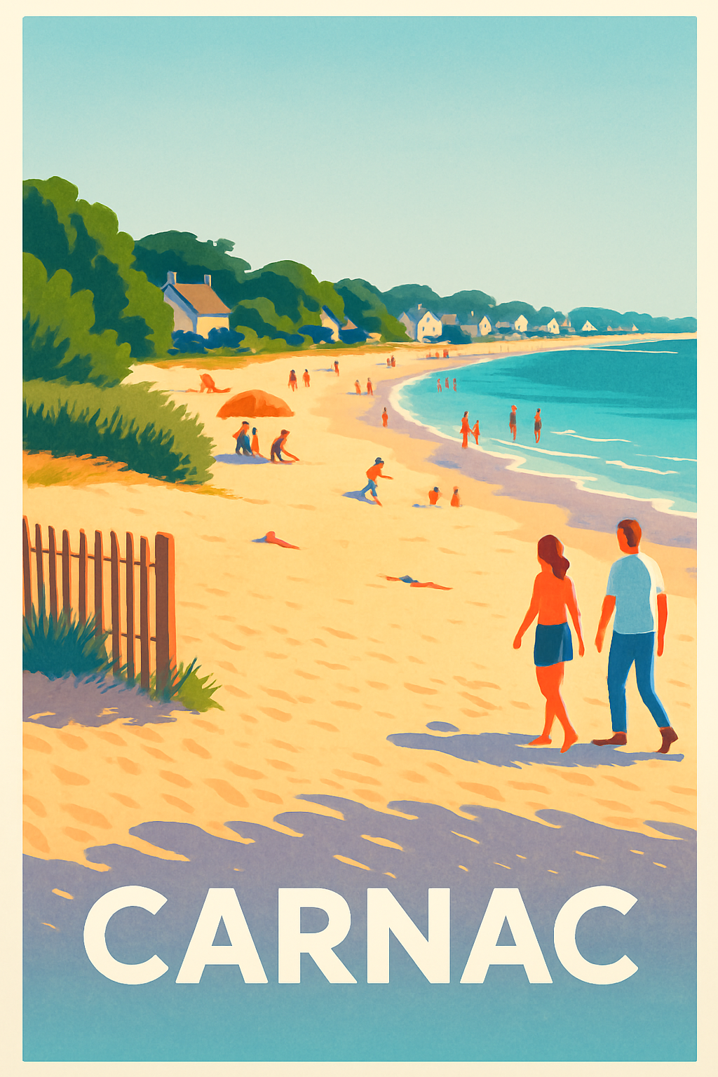 Affiche Carnac — Échappée Belle sur la Plage Bretonne · poster d'art de Carnac