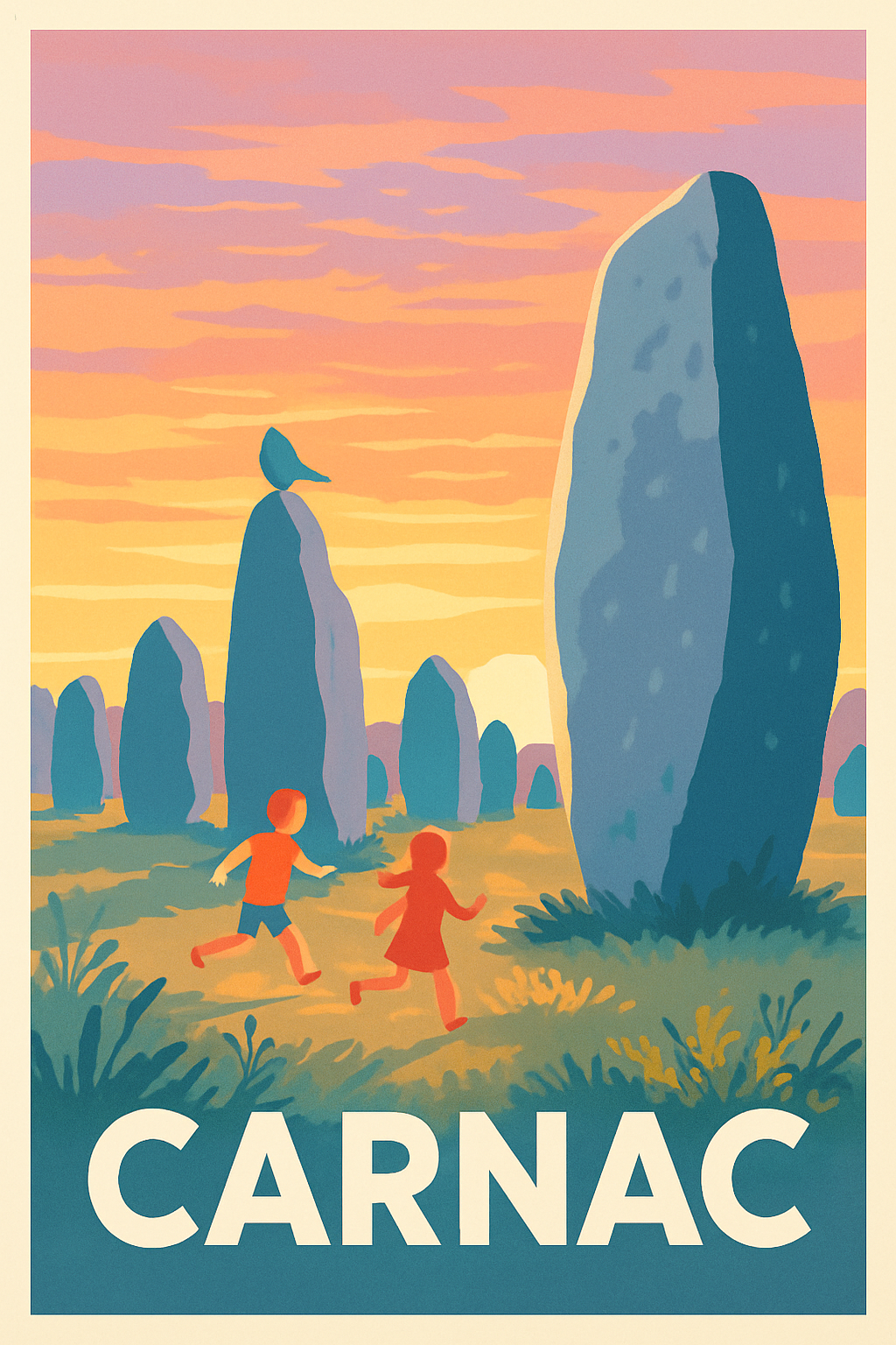 Affiche Carnac — Mystères des Mégalithes au Crépuscule · poster d'art de Carnac