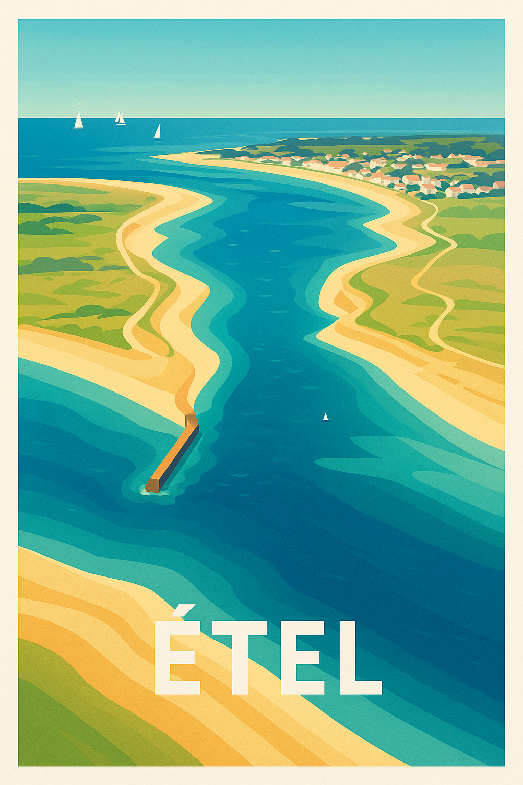 Affiche Étel — Évasion maritime et plages dorées · poster d'art de Étel