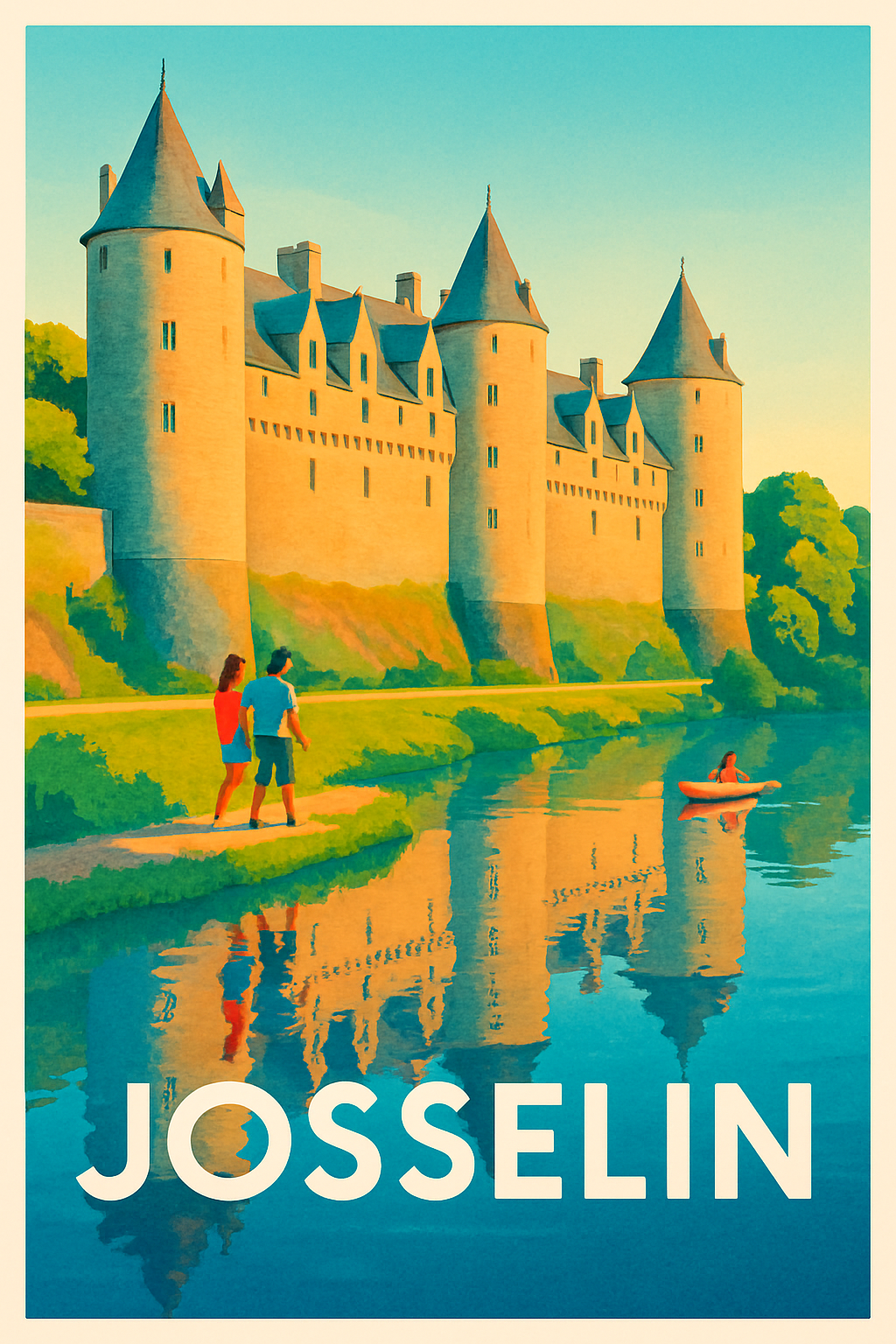 Affiche Josselin — Charme et histoire bretonne au fil de l'eau · poster d'art de Josselin