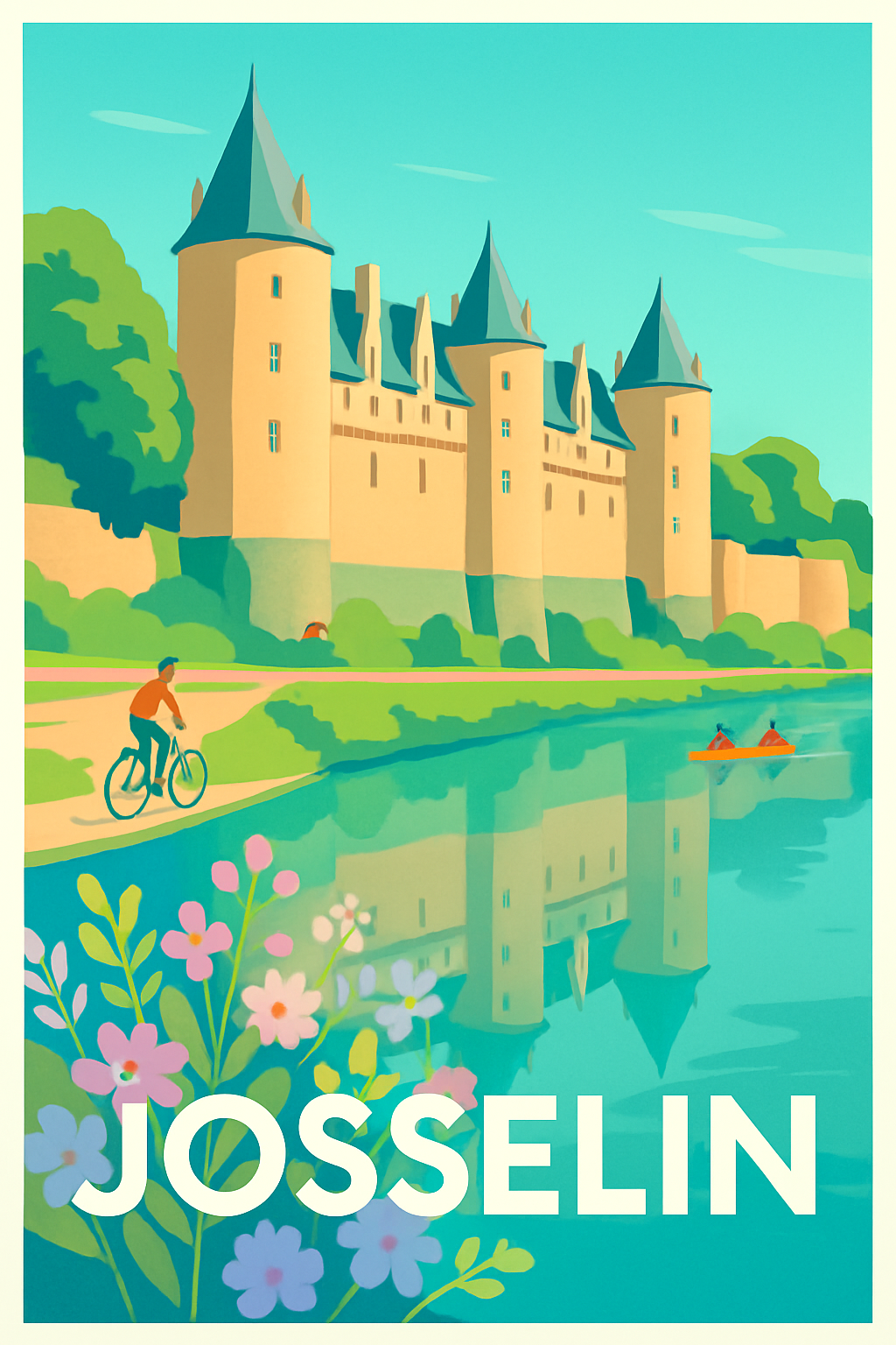 Affiche Josselin — Charme et sérénité au bord de l'eau · poster d'art de Josselin