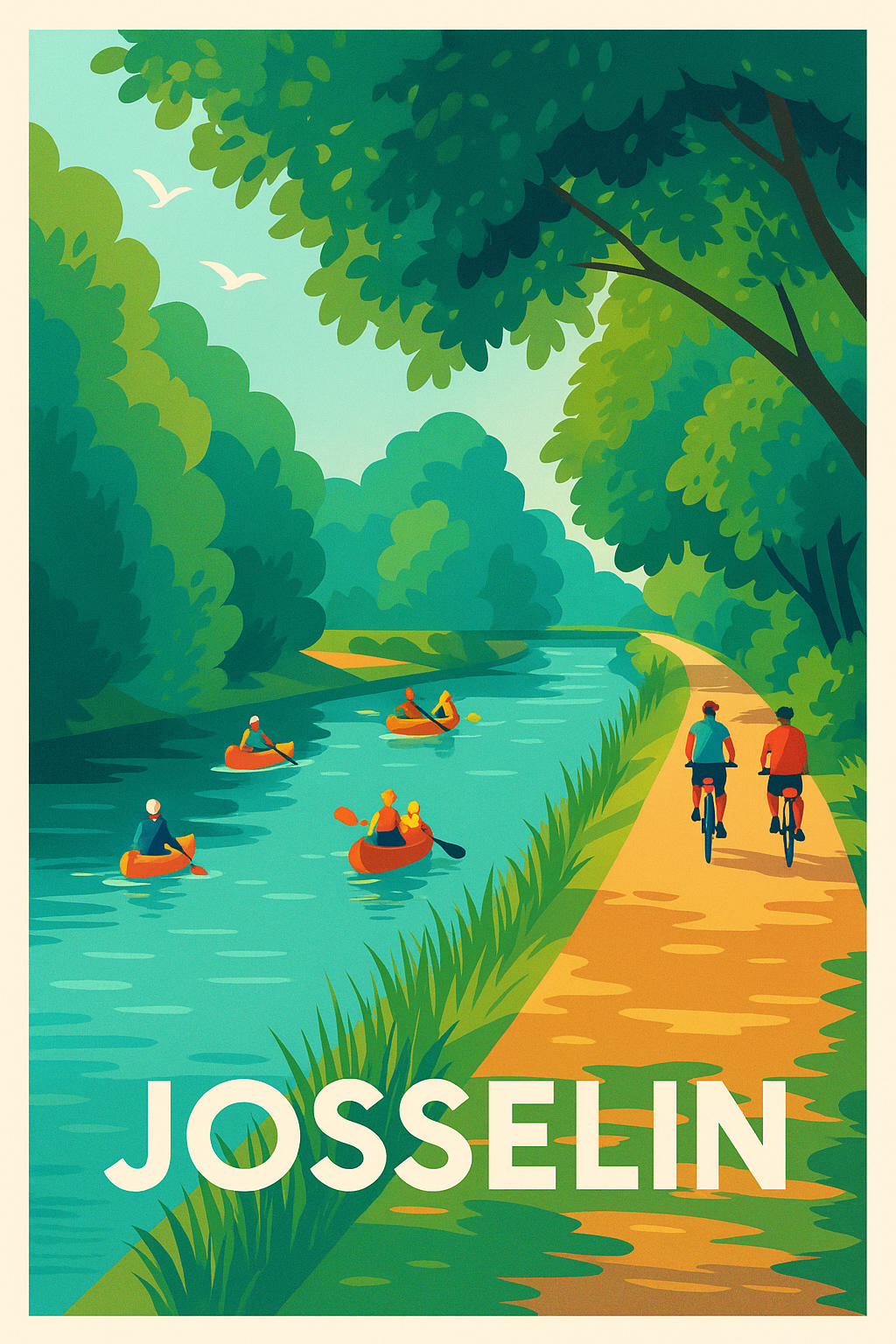 Affiche Josselin — Escapade nature au fil de l'eau · poster d'art de Josselin